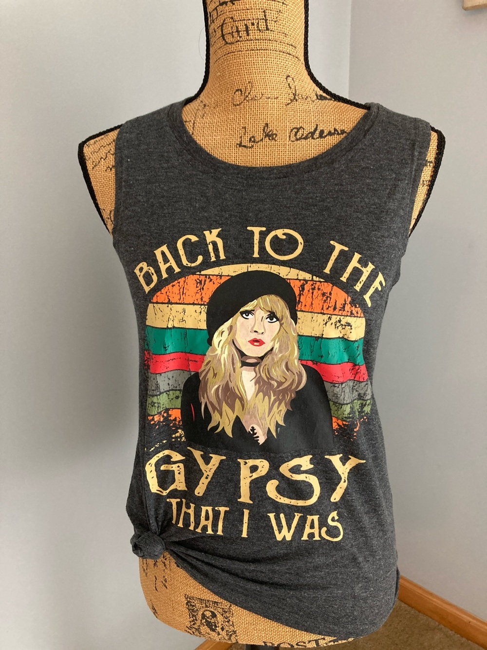 Stevie Nicks Graphic Tank Top - Dark Gray - Women ***Appx Size: Small